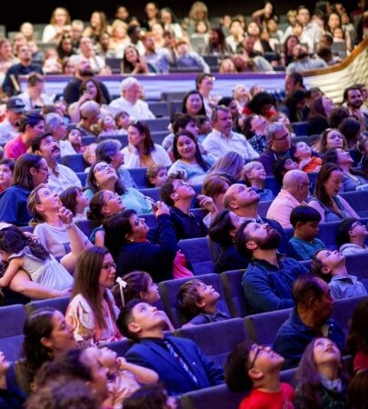 Children in the audience watching a family opera at The Dallas Opera