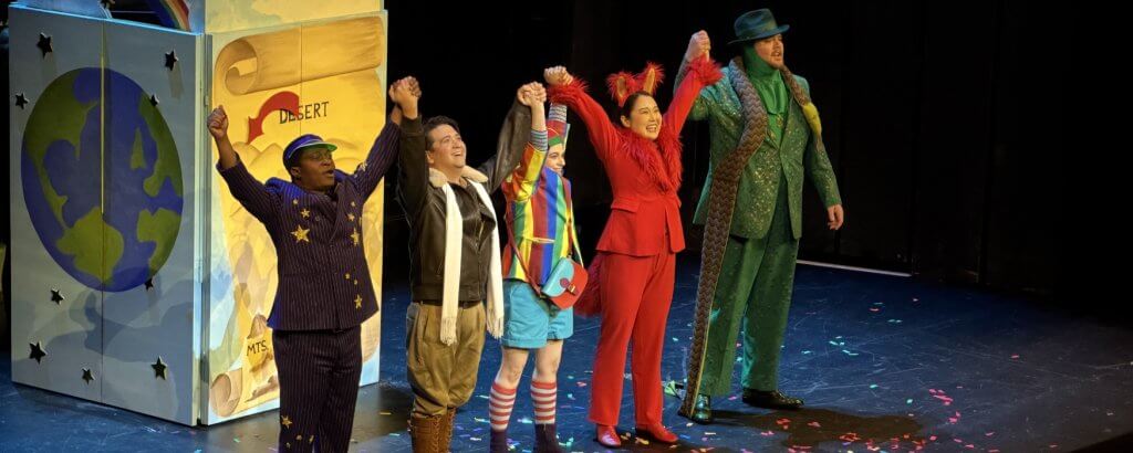 Characters taking a bow on stage in The Little Prince Family Opera at The Dallas Opera